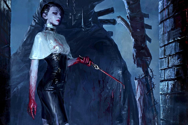 My Master's Bidding, goth, fantasy, dark, horror, blood, HD wallpaper