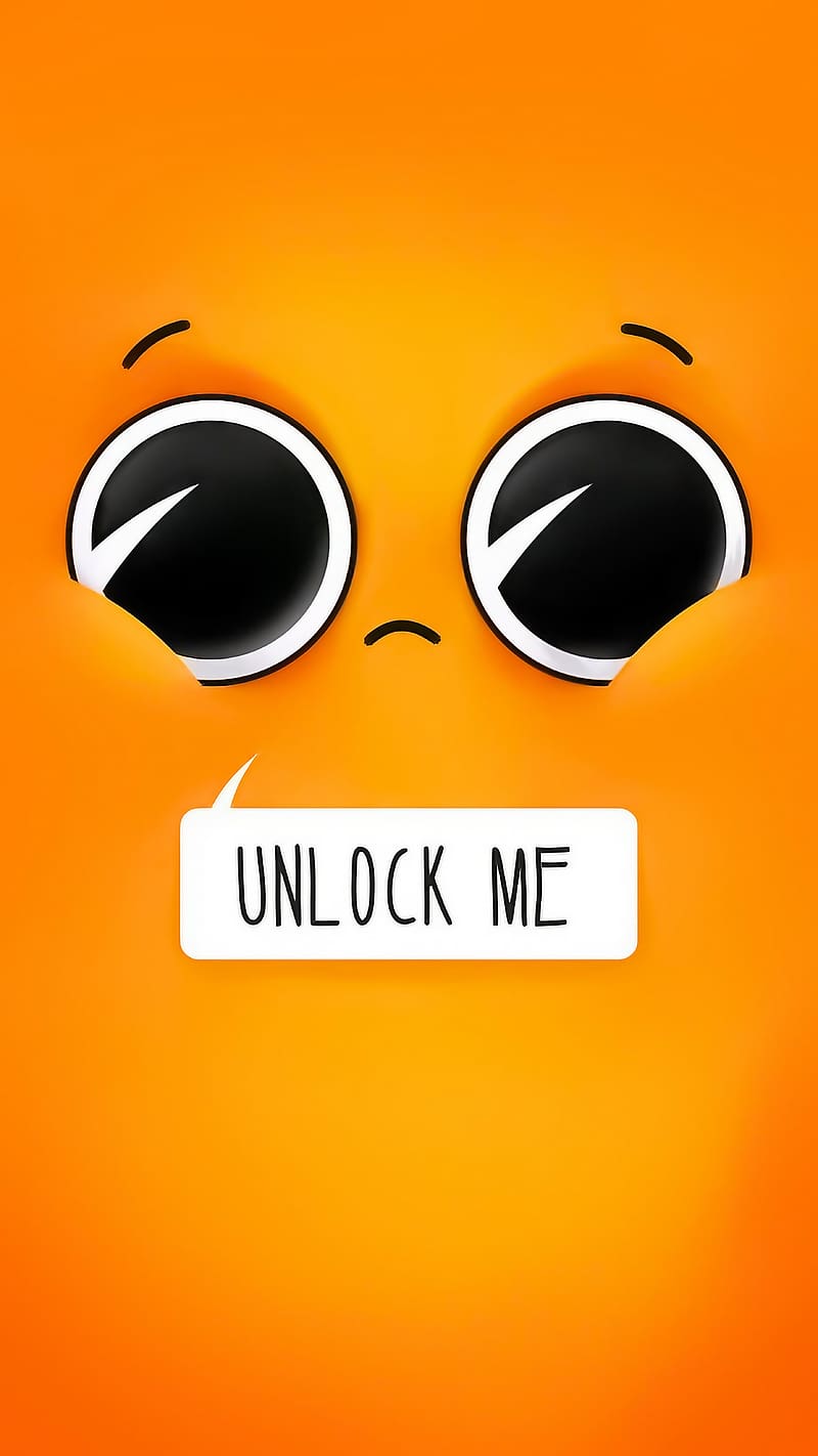 Set As Lock Screen, Unlock Me, yellow background, HD phone wallpaper