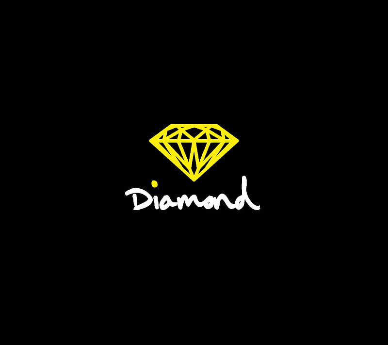 yellow diamond, logo, white, HD wallpaper