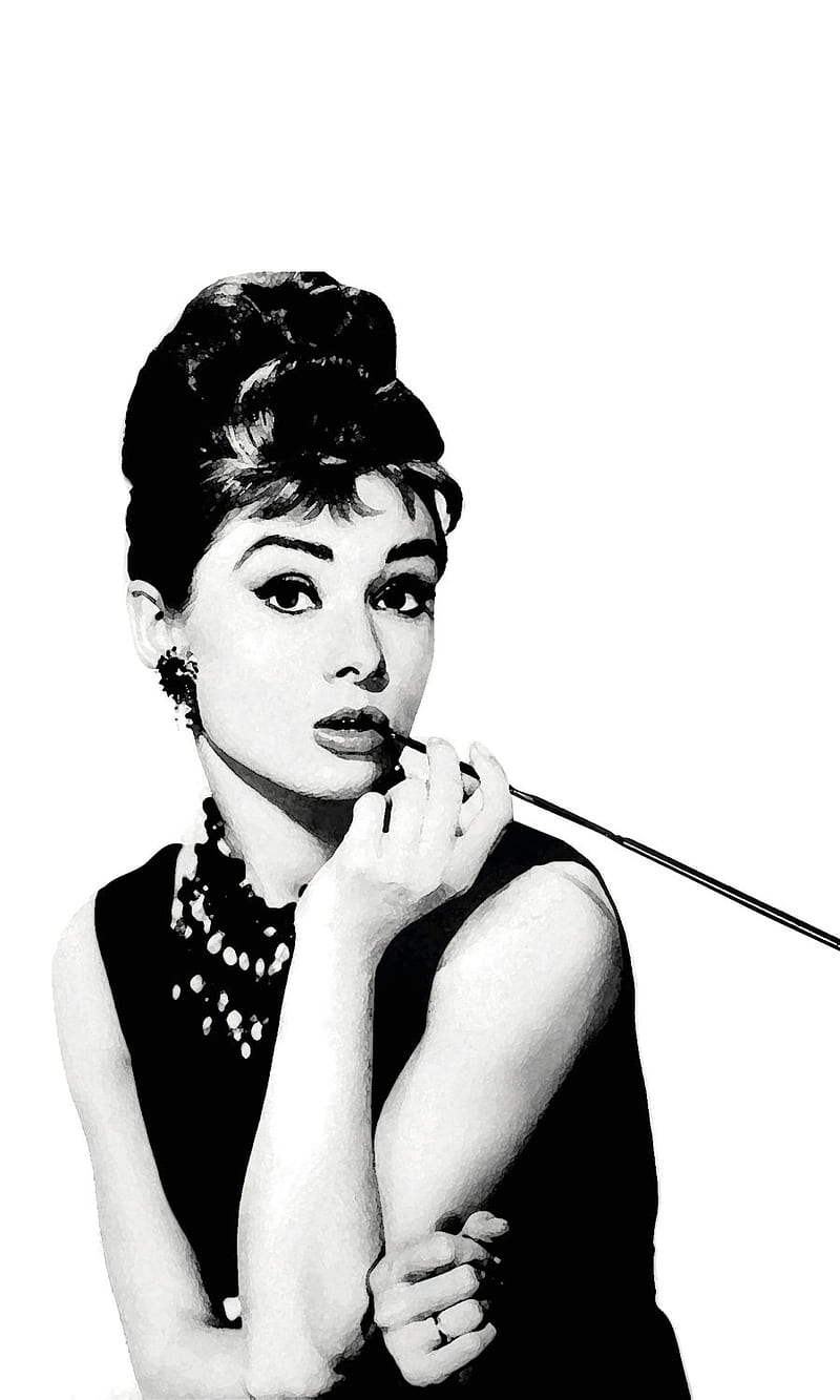 I made an Audrey Hepburn wallpaper 1080 x 1920  rAmoledbackgrounds