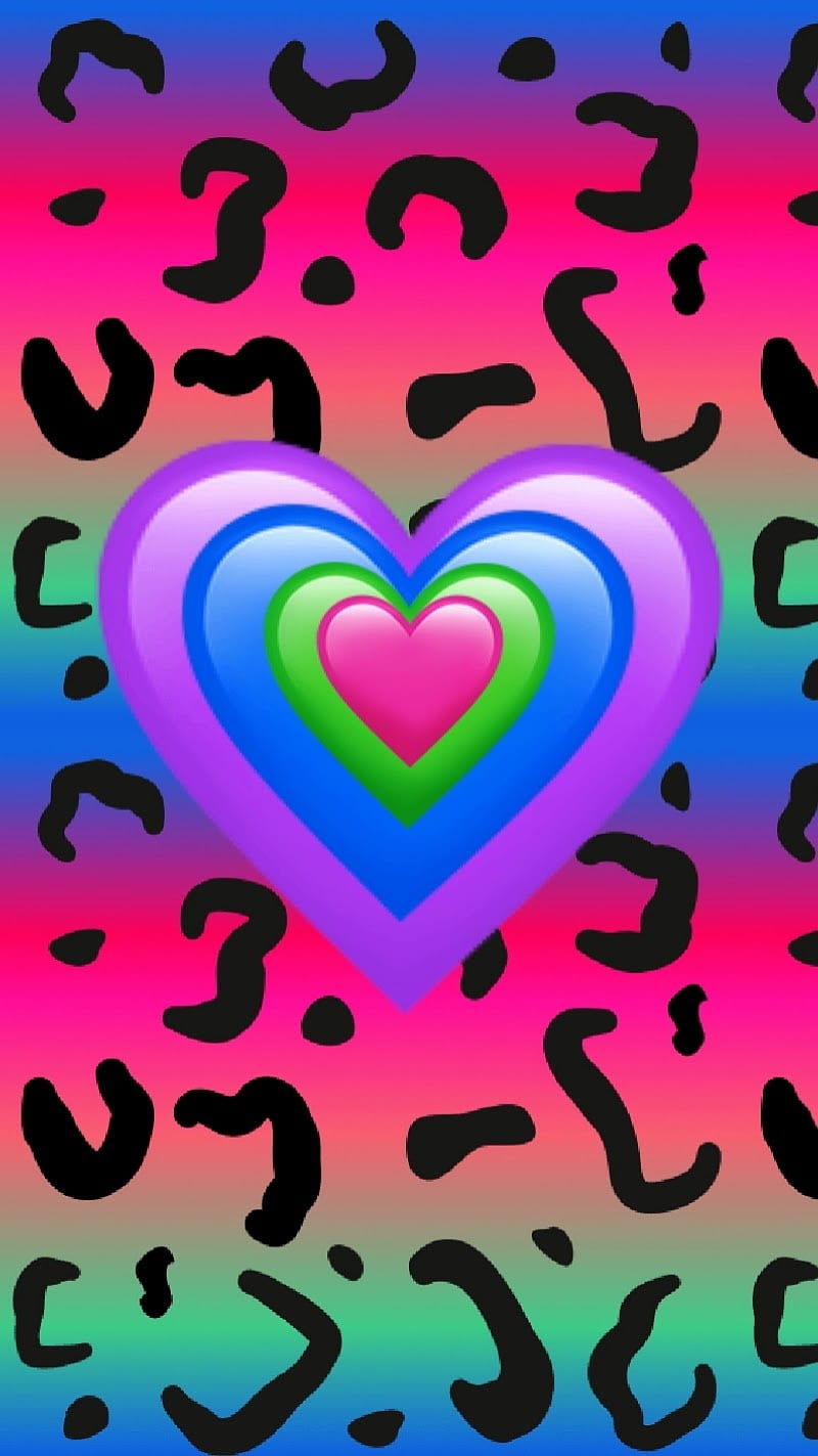 rainbow cheetah print hearts