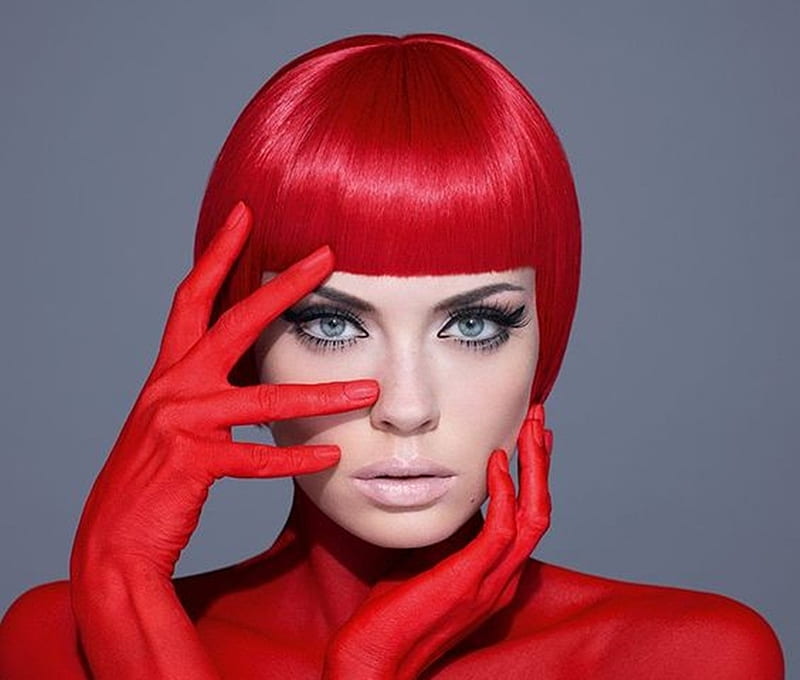 Red Girl Make Up Models Cool Graphy People Fashion Hd Wallpaper