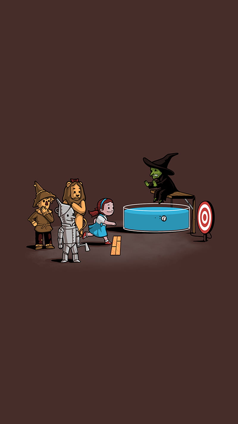 Wizard of OZ, 929, cute, dorothy, funny, minimal, tin man, toto, witch, HD phone wallpaper