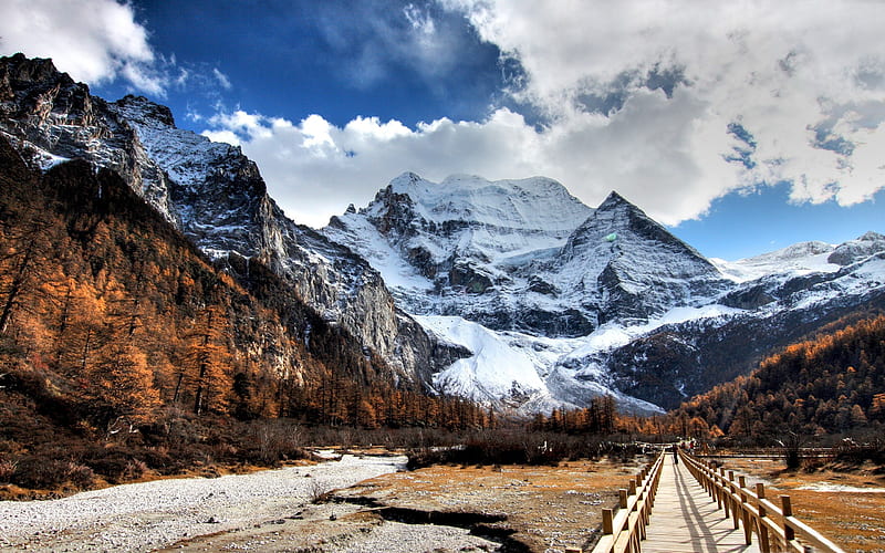 beautiful landscape-Mountain scenery, HD wallpaper