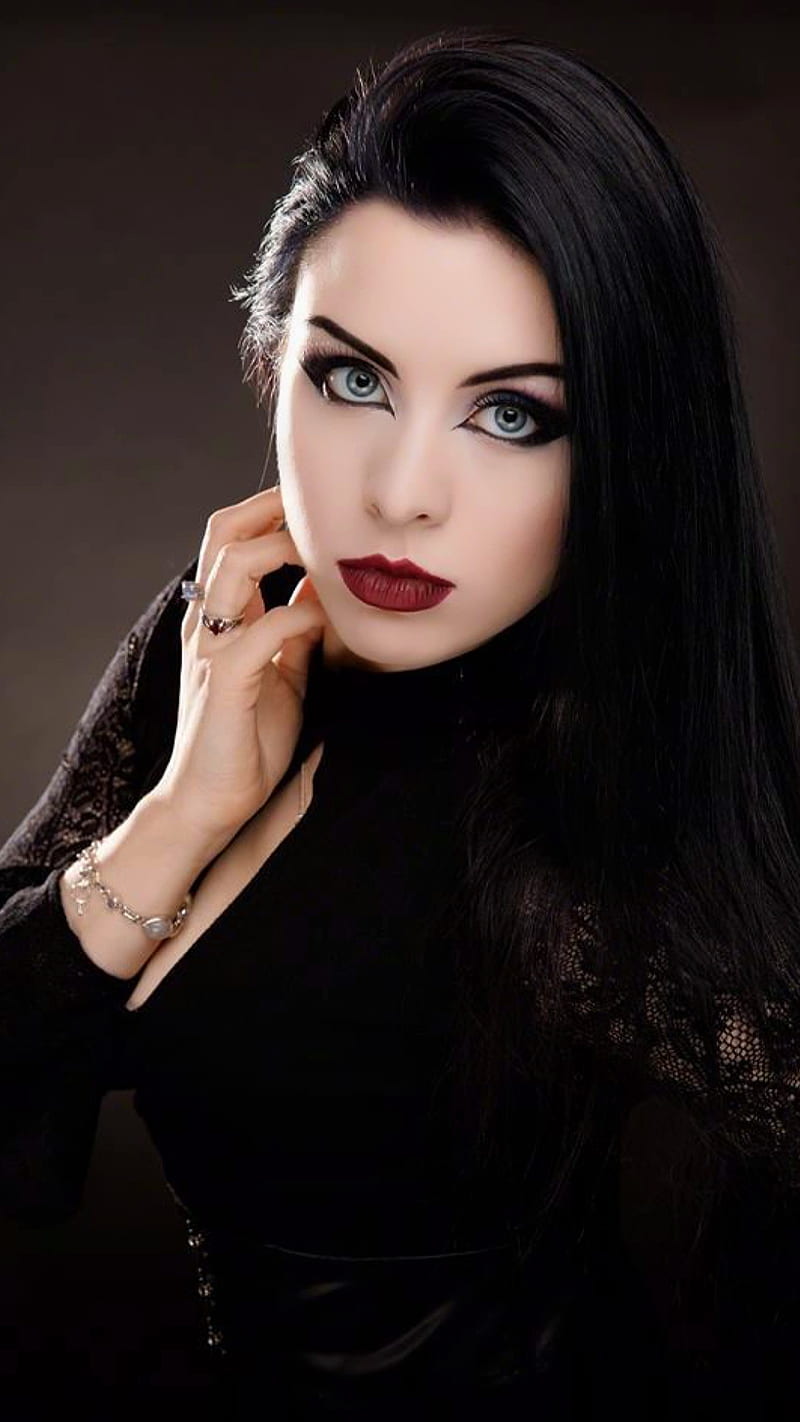 Beautiful portrait, beauty, blue eyes, cosplay, dark hair, girl, gorgeous, red  lips, HD phone wallpaper | Peakpx