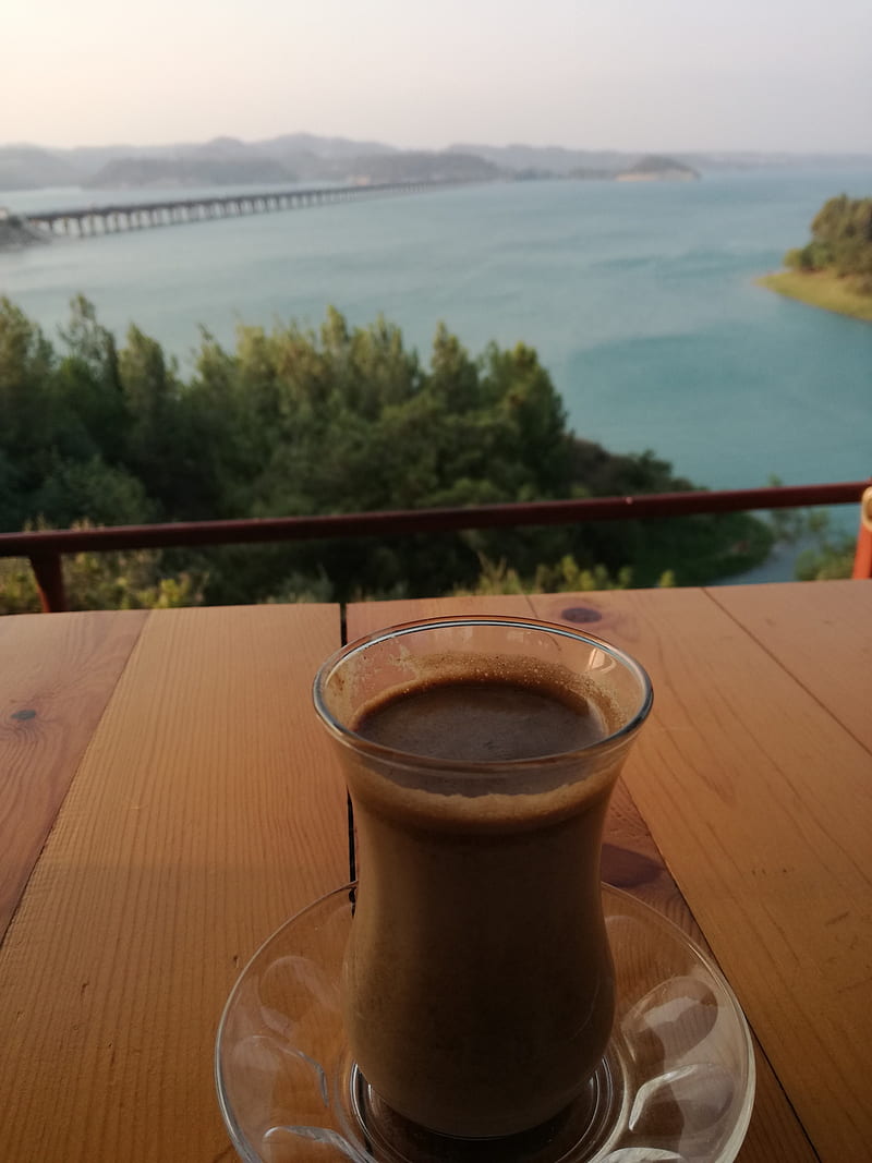 Coffee time, lake, nature, turkey, HD phone wallpaper