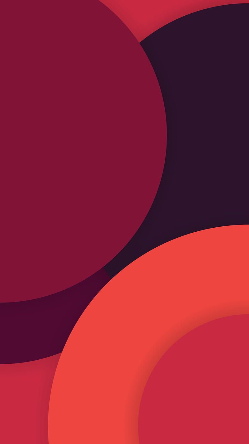 Red shades, abstract, burgundy, circles, colors, layers, orange, patterns, shadow, HD phone wallpaper