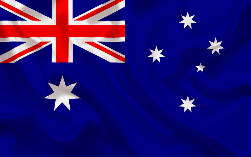 Australian flag, Australia, blue silk, world flags, flag of Australia, HD wallpaper