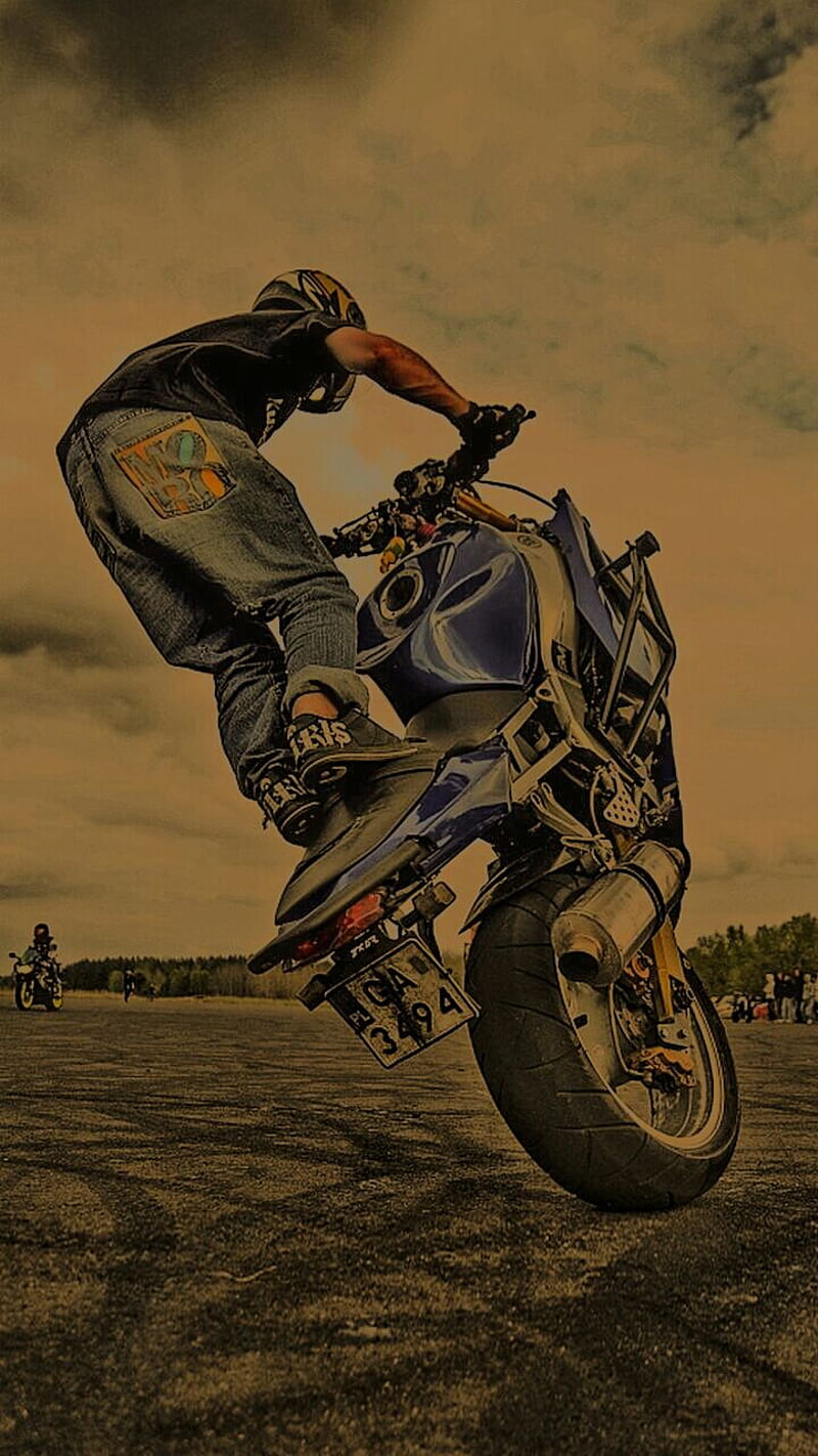 Stunt Motorcycle, bike, cafe, dirt, exhaust, motorcycle, night, racer, red, stunt, stunts, HD phone wallpaper