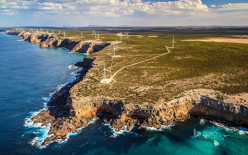 Wind farm near Port Lincoln in South Australia, South, Near, in, Wind, Port, Farm, Australia, Lincoln, HD wallpaper