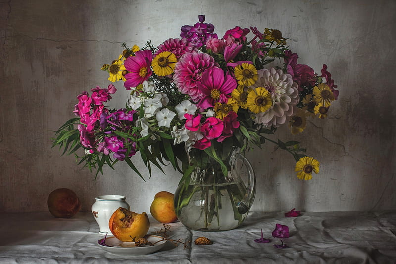 graphy, Still Life, Flower, Fruit, Vase, HD wallpaper