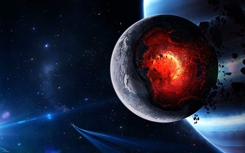 Planet Core Meltdown, digital-universe, HD wallpaper