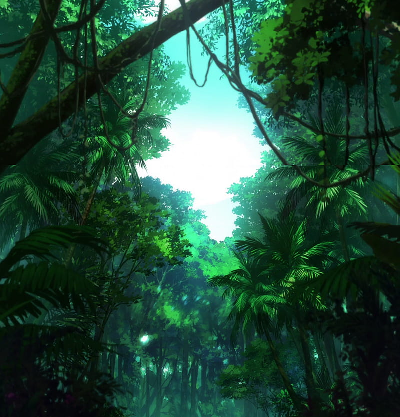 artwork, jungle, trees, HD phone wallpaper