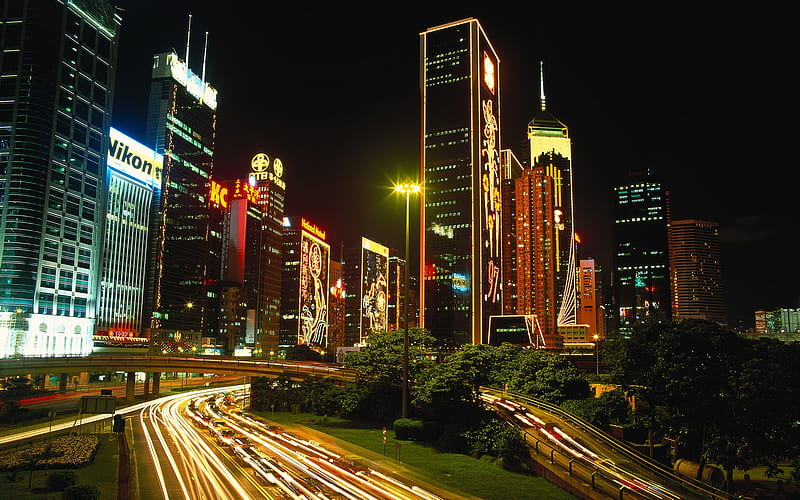 Beautiful Night-Hong Kong landscape, HD wallpaper