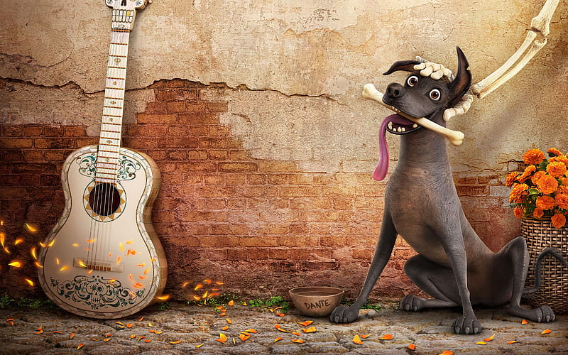 Dante 3d-animation, dog, 2017 Movie, Coco, Pixar, HD wallpaper