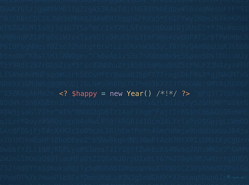 Happy New Year, developers!, php, new year, code, christmas, HD wallpaper