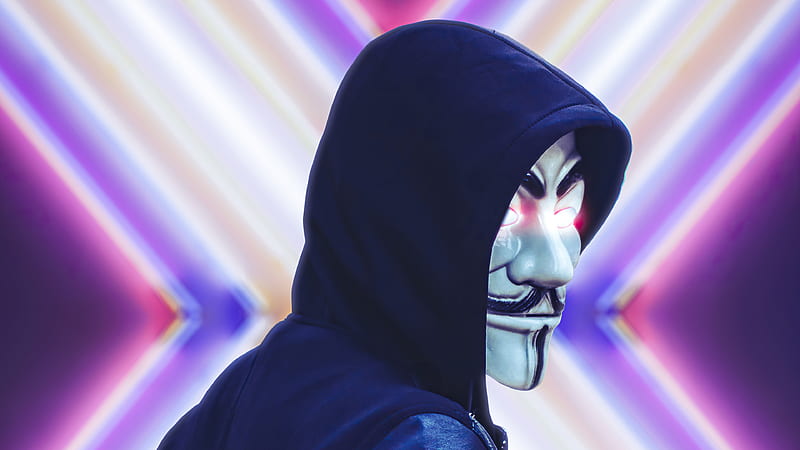 Anonymus Face Mask Looking Back , anonymus, mask, artist, artwork, digital-art, HD wallpaper