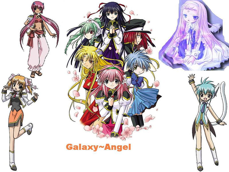 Galaxy Angels and rune angels, galaxy angel, apircot, mint, ranpha, chitose, anime, aniese, rune, forte, nano-nano, milfeulle, vanilla, princess, HD wallpaper