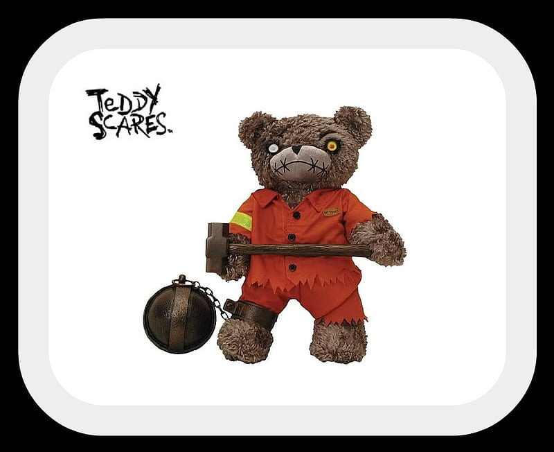 Granger Evermore, orange, granger, teddy scares, scar, abstract, hammer, evermore, ball and chain, jumpsuit, teddy bear, HD wallpaper