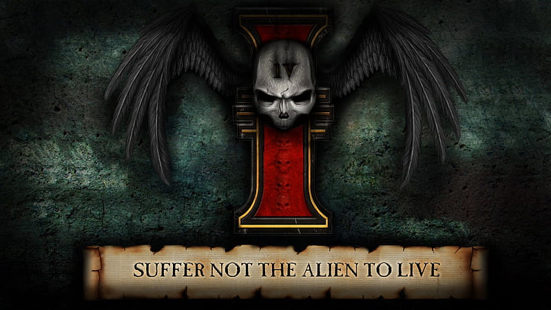 Warhammer 40k - suffer not the alien to live, warhammer, space marine, warhammer40k, suffer no the alien to live, HD wallpaper