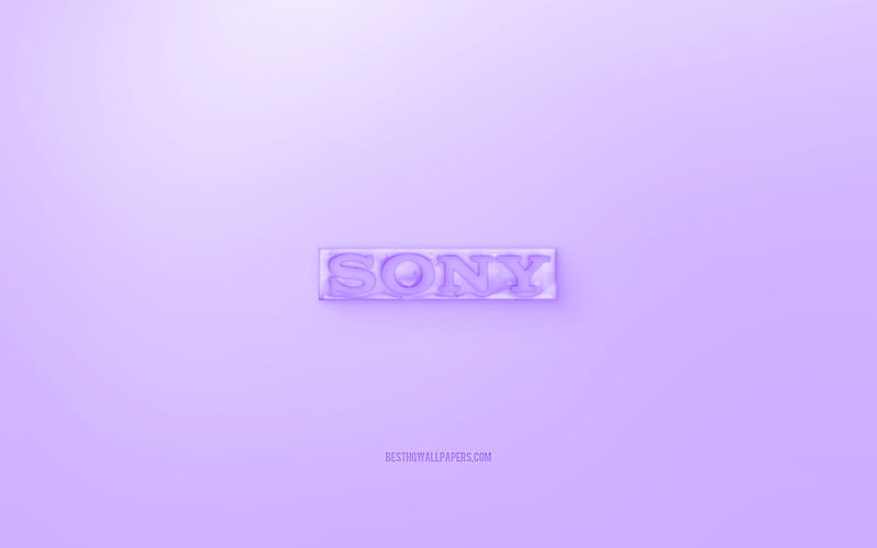 Sony 3D logo, Purple background, Sony jelly logo, Sony emblem, creative 3D art, Sony, HD wallpaper