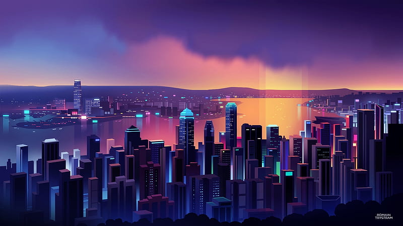 City Skyline Screensaver Wallpaper - 12 Hours - 4K Ultra HD. No Sound -  YouTube