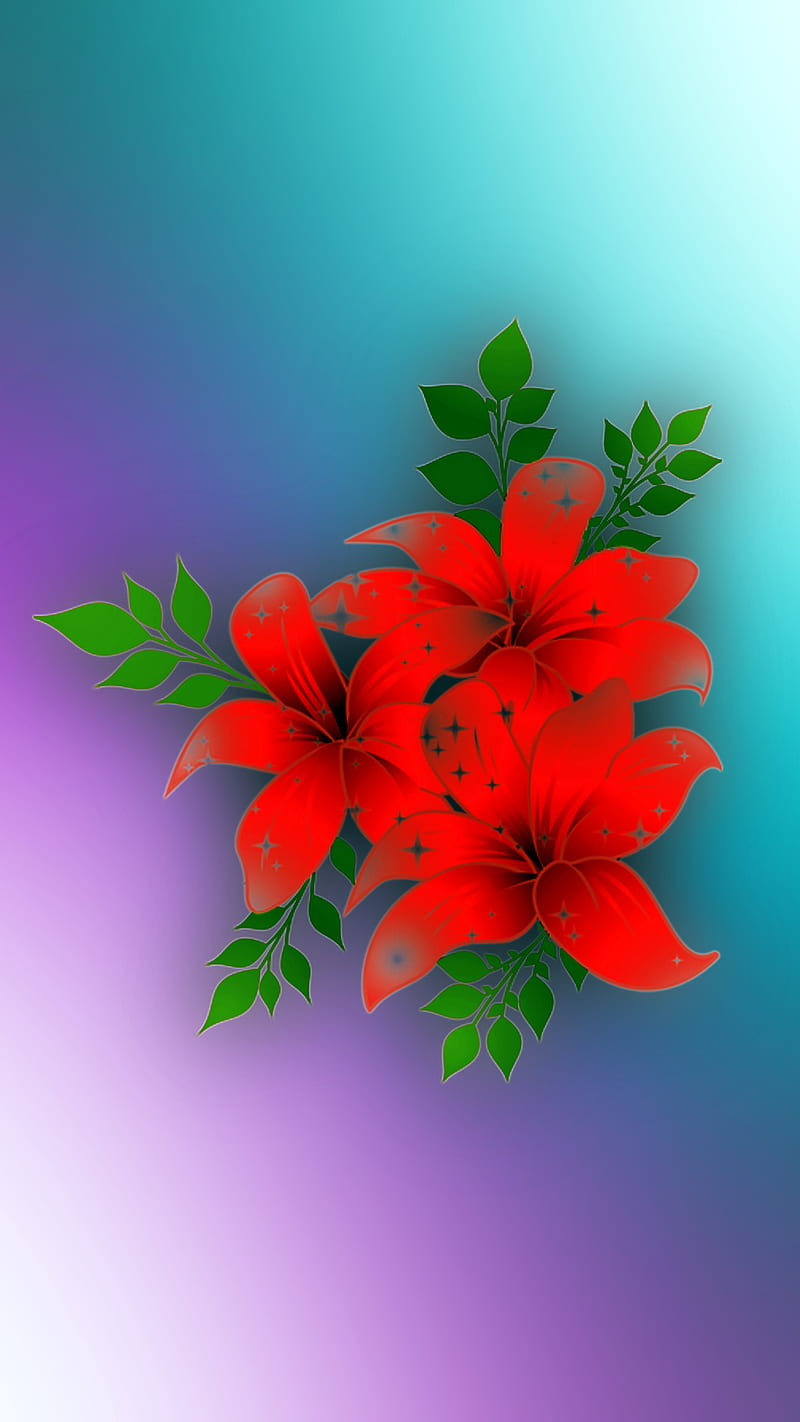 fleurs rouge 2, flowers, red, HD phone wallpaper