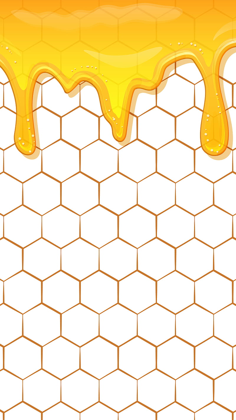 Honeycomb, Kiss, bee, drips, hex, hexagon, honey, honeycome, shapes, HD phone wallpaper