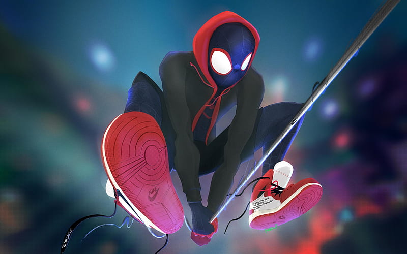 Spiderman superheroes, Spider-Man Into the Spider-Verse, 2018 movie, HD wallpaper