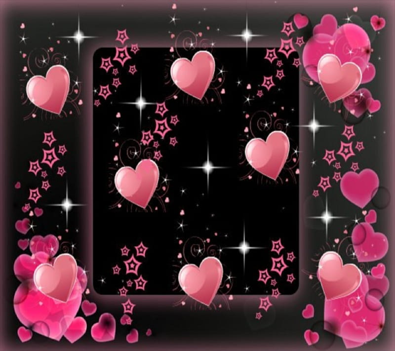 Pink Love, corazones, pink, HD wallpaper