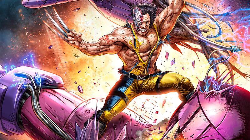 Wolverine Vs Sentinel Artwork , wolverine, sentinel, marvel, artwork, digital-art, superheroes, HD wallpaper