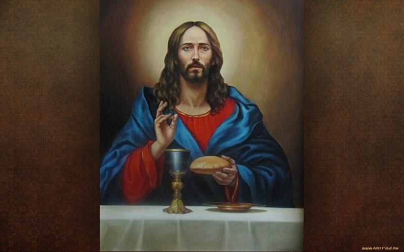 Jesus at Last Supper, Last Supper, Christ, Jesus, Passion Week, wine, bread, HD wallpaper