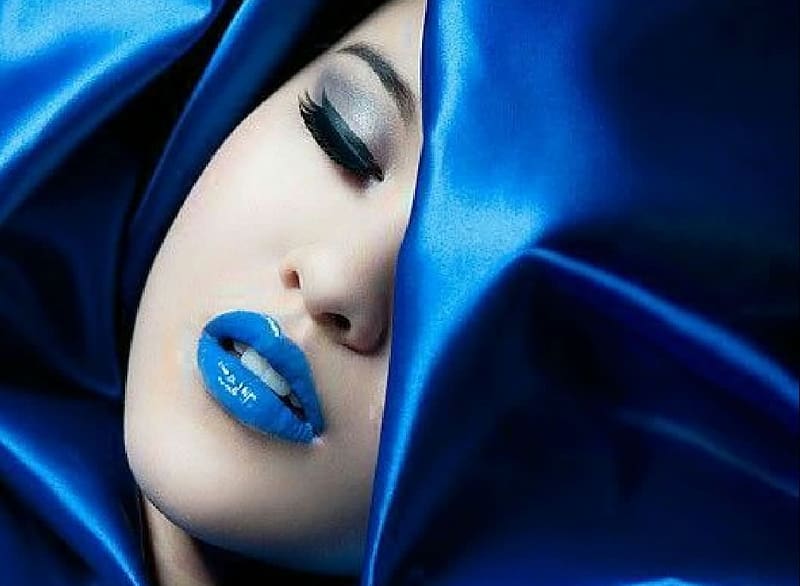 Blue Woman, blue, modle, woman, HD wallpaper