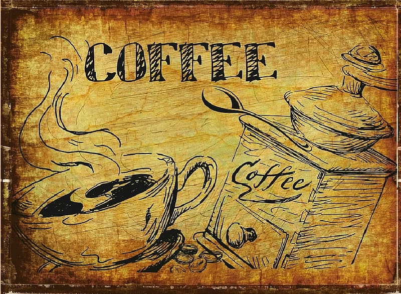 Coffee, Gastronomy, ehemera, Draw, HD wallpaper