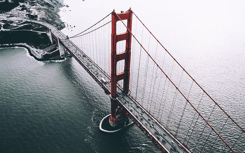 San Francisco, USA, bridge, golden gate, strait, HD wallpaper