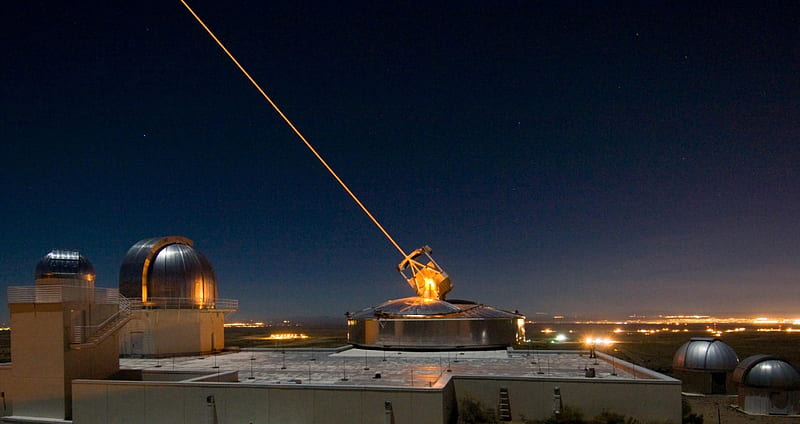 Starfire Optical Range telescope, tracking and imaging of satellites, Sodium Guidestar, conventional optical systems, too faint for, Used for real time high fidelity, HD wallpaper