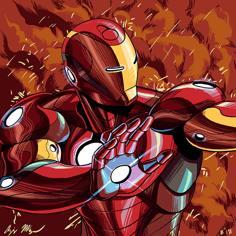 Iron Man Illustration , iron-man, artwork, digital-art, superheroes, , illustration, HD phone wallpaper