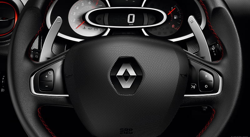 2013 Renault Clio RenaultSport (R.S.) 200 EDC - Interior Steering Wheel , car, HD wallpaper