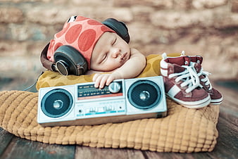 Modern lullaby, sleep, music, headphones, baby, sweet, cute, radio, copil,  child, HD wallpaper | Peakpx