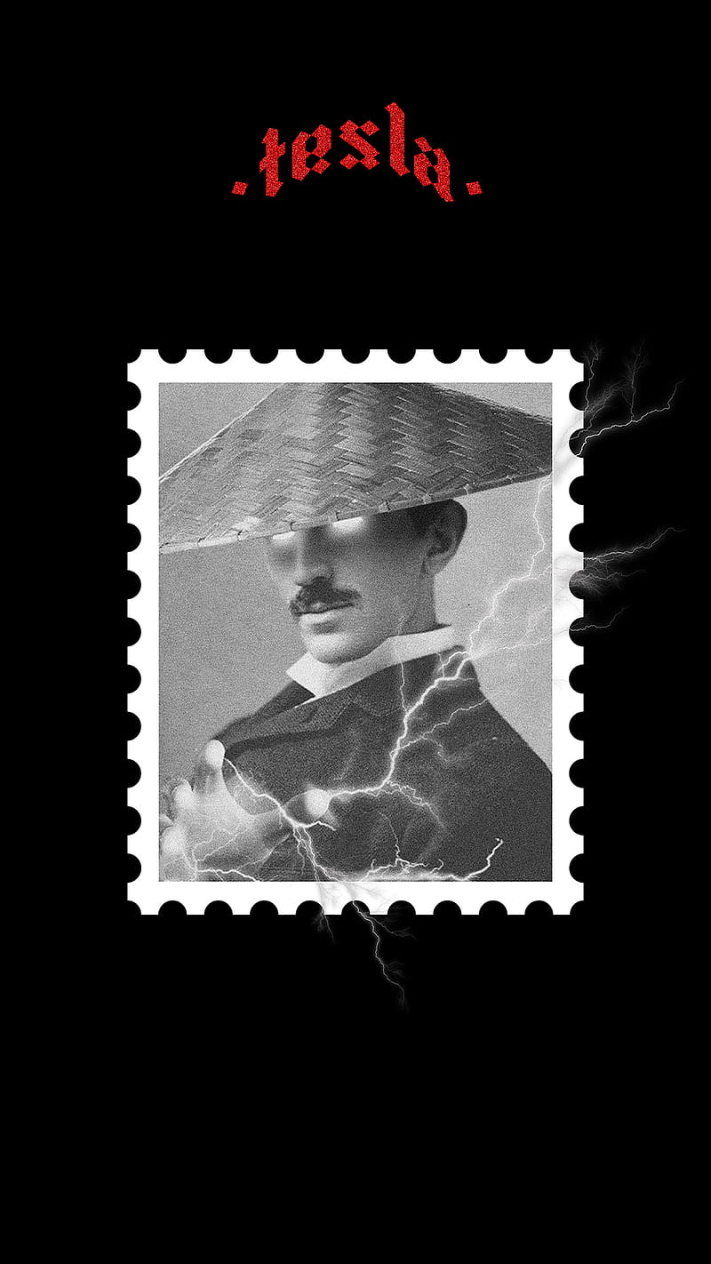 Postcard stamp txt 5, blackandwhite, electricity, nikola, nikola tesla,  old, HD phone wallpaper | Peakpx
