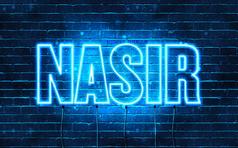 Nasir with names, horizontal text, Nasir name, blue neon lights, with Nasir  name, HD wallpaper | Peakpx