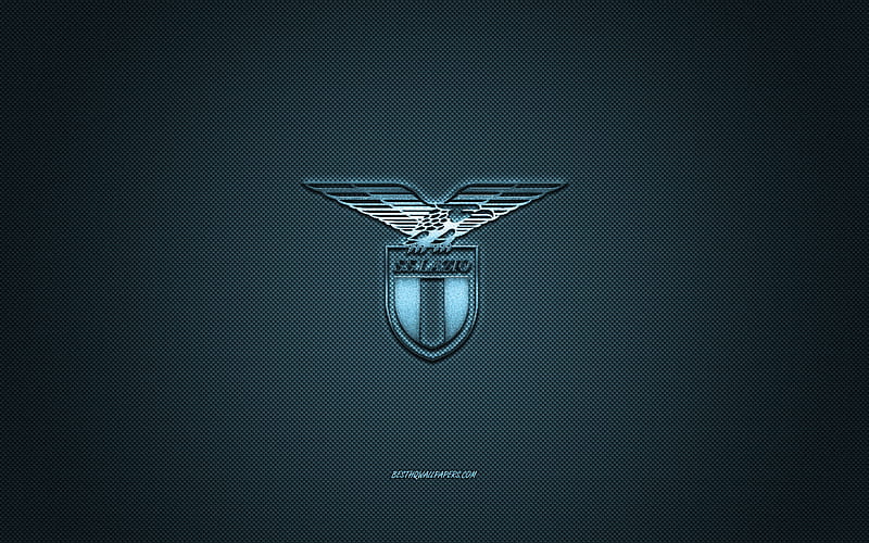 SS Lazio, Italian football club, Serie A, blue logo, blue carbon fiber background, football, Rome, Italy, Lazio logo, HD wallpaper
