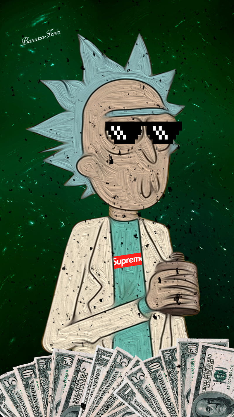 Hypebeast Rick, rick and morty, supreme, louis vuitton, nike, off