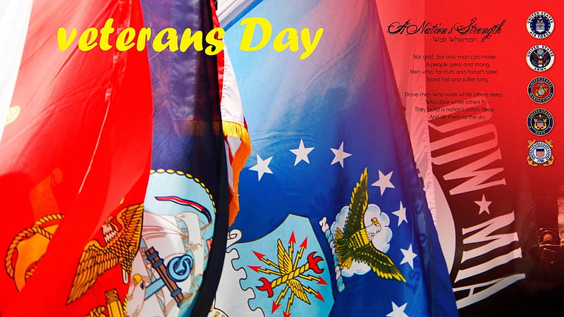 Flags Veterans Day, HD wallpaper