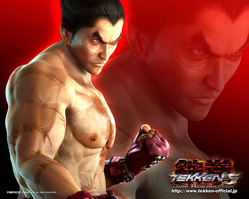 Download wallpaper art, fighters, Kazuya Mishima, namco, Heihachi