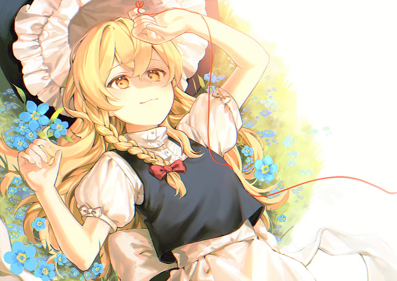 Anime Touhou Marisa Kirisame Blonde Girl Yellow Eyes Hd Wallpaper Peakpx 