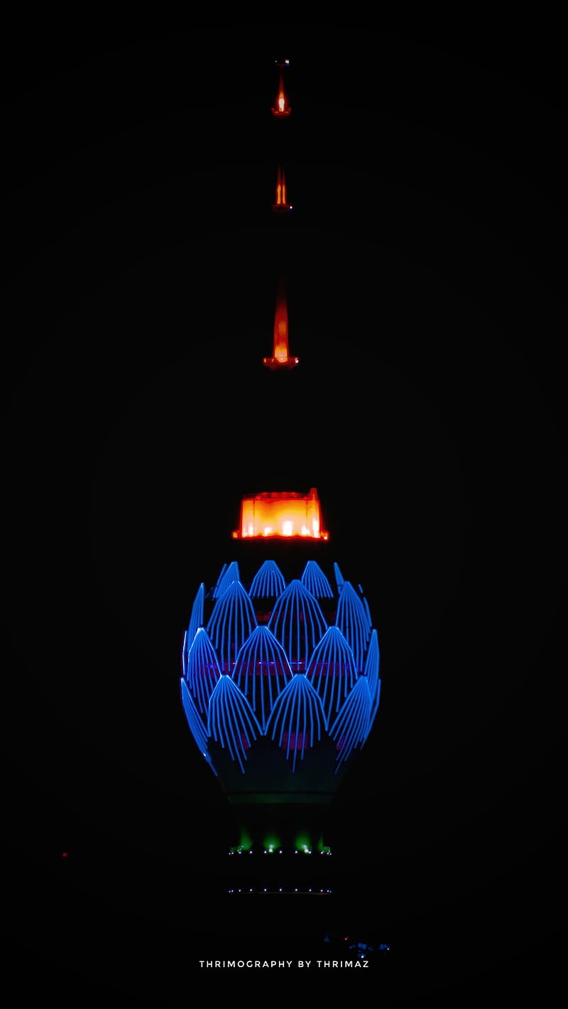 Lotus Tower Srilanka, ceylon, colombo, lotus, lotus tower, neon, srilanka, HD phone wallpaper