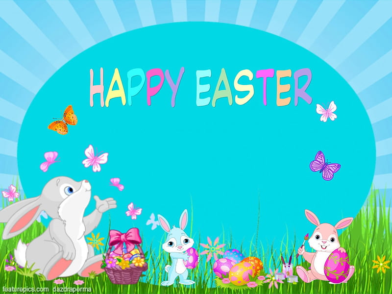 Easter, Bunnies, Happy Easter, Easter Blessings, HD wallpaper