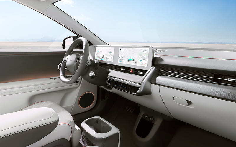 2022, Hyundai Ioniq 5, interior, inside view, electric compact crossover, new Ioniq 5 interior, Korean electric cars, Hyundai, HD wallpaper