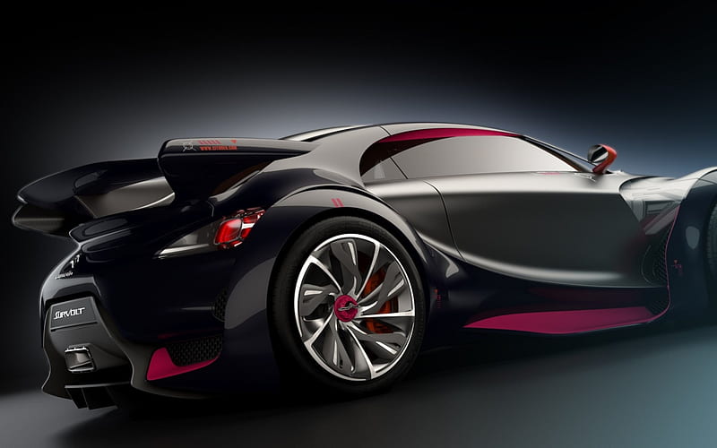 Citroen SURVOLT, Tehnology, Black, Red, carros, Wheel, Amazing, Citroen, HD wallpaper